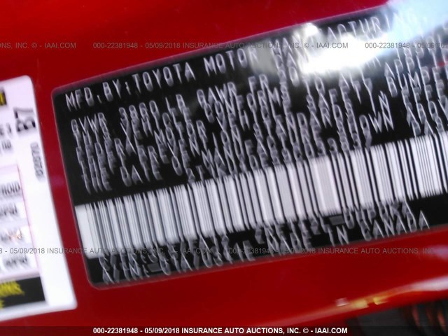 2T1KU40E59C033837 - 2009 TOYOTA COROLLA MATRIX  RED photo 9