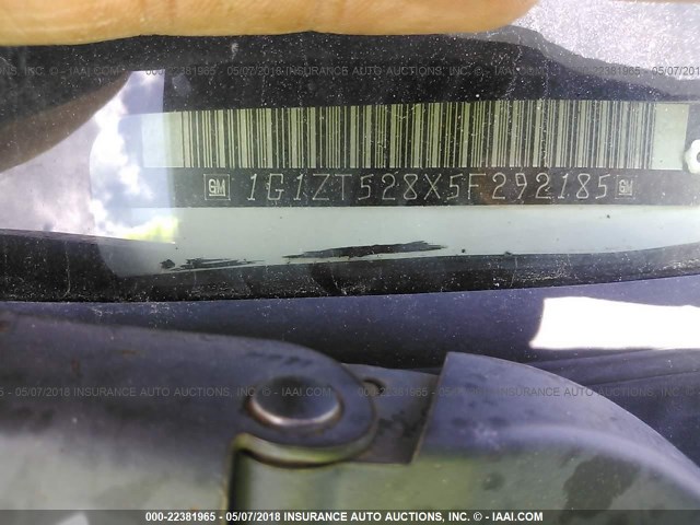 1G1ZT528X5F292185 - 2005 CHEVROLET MALIBU LS WHITE photo 9