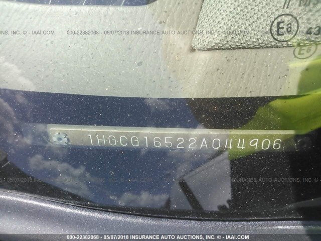 1HGCG16522A044906 - 2002 HONDA ACCORD EX 白色 照片 9