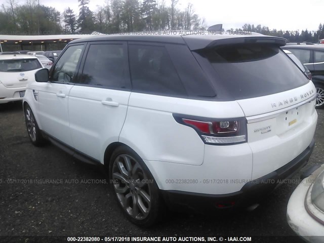 SALWR2FV8HA162780 - 2017 LAND ROVER RANGE ROVER SPORT HSE WHITE photo 3