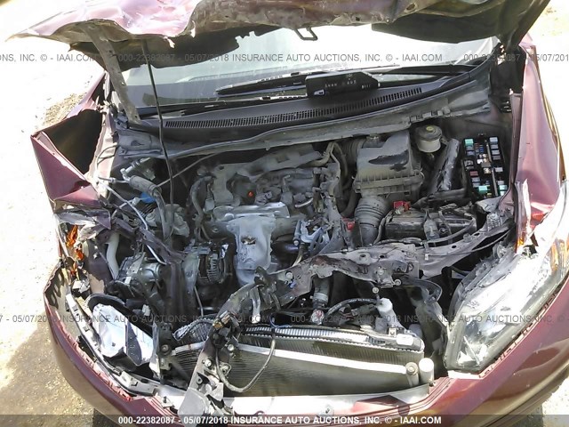 19XFB2F91CE073251 - 2012 HONDA CIVIC EXL მუქწითელი ფოტო 10