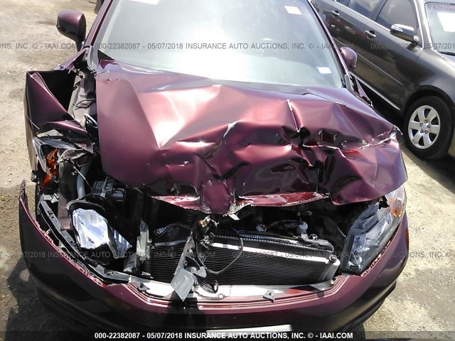 19XFB2F91CE073251 - 2012 HONDA CIVIC EXL მუქწითელი ფოტო 6