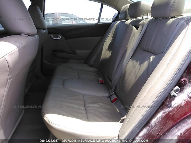 19XFB2F91CE073251 - 2012 HONDA CIVIC EXL მუქწითელი ფოტო 8