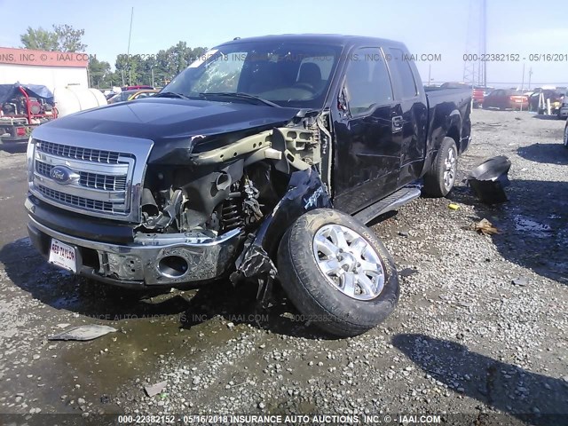 1FTFX1CF6EKD36243 - 2014 FORD F150 SUPER CAB BLACK photo 2