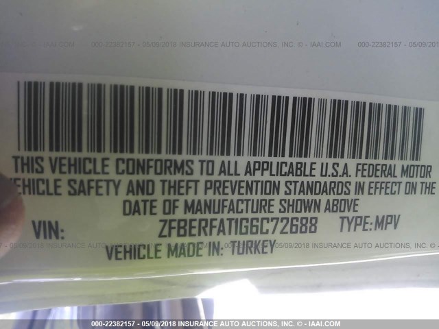 ZFBERFAT1G6C72688 - 2016 RAM PROMASTER CITY  白色 照片 9