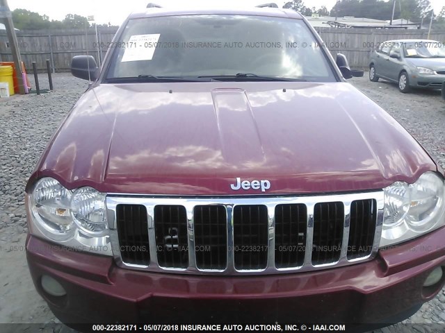 1J4HR58N46C160356 - 2006 JEEP GRAND CHEROKEE LIMITED BURGUNDY photo 6