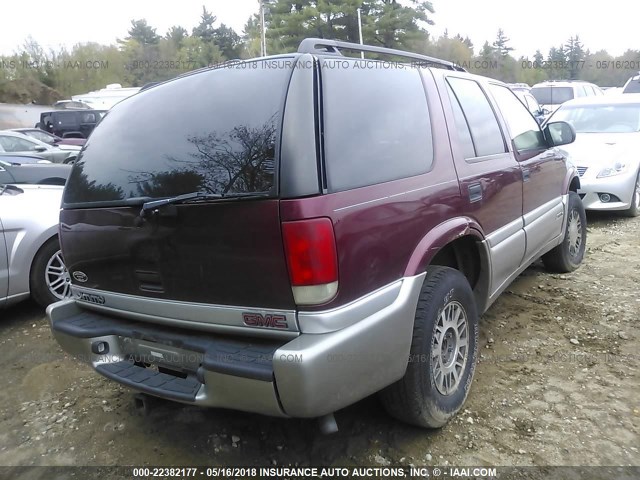 1GKDT13W1Y2207953 - 2000 GMC JIMMY / ENVOY  MAROON photo 4