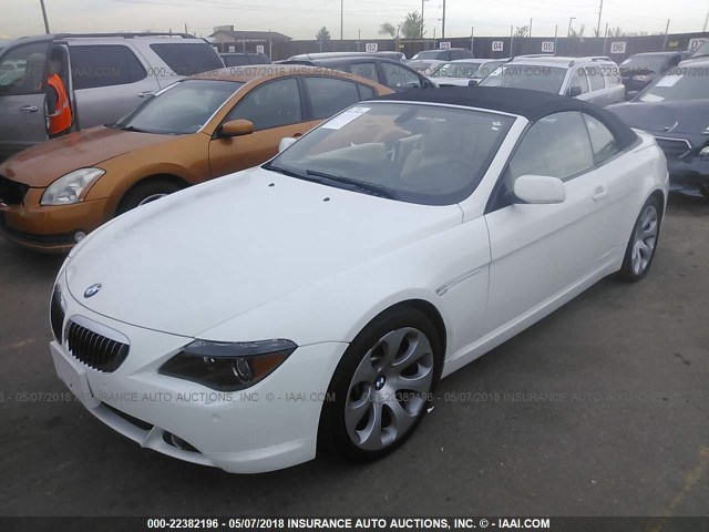 WBAEK13426CN77220 - 2006 BMW 650 I WHITE photo 2