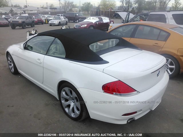WBAEK13426CN77220 - 2006 BMW 650 I WHITE photo 3