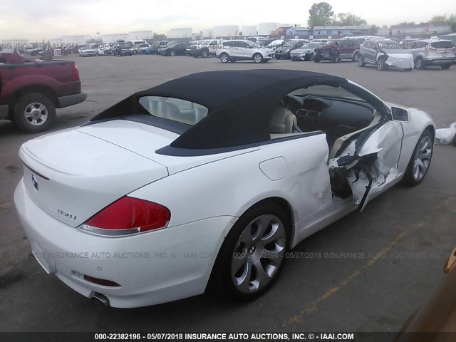WBAEK13426CN77220 - 2006 BMW 650 I WHITE photo 4