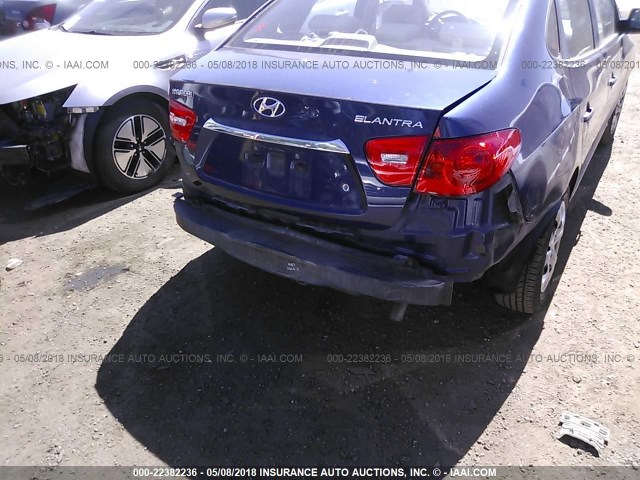 KMHDU4AD9AU837172 - 2010 HYUNDAI ELANTRA BLUE/GLS/SE BLUE photo 6