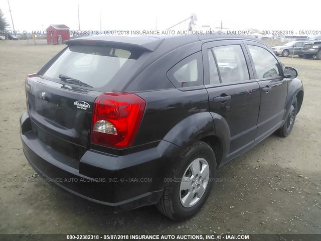 1B3HB28B87D147735 - 2007 DODGE CALIBER BLACK photo 4