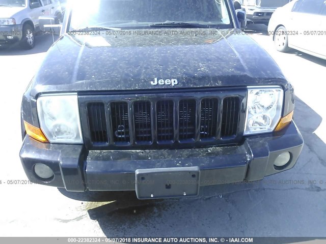 1J8HG48N36C168575 - 2006 JEEP COMMANDER BLACK photo 6
