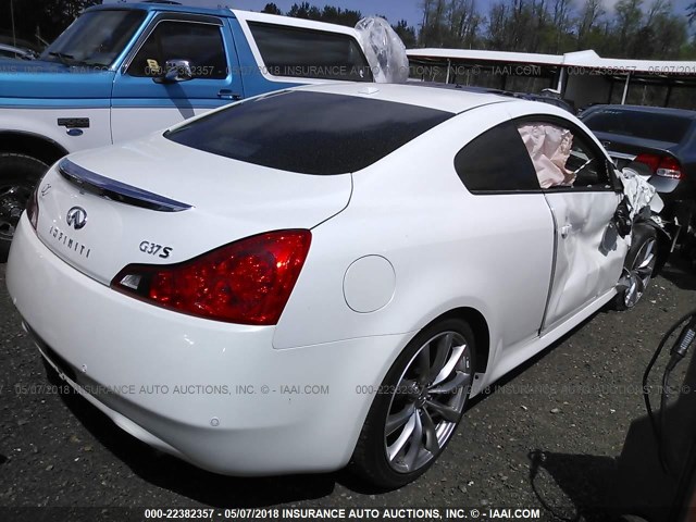 JN1CV6EK3AM102319 - 2010 INFINITI G37 SPORT WHITE photo 4