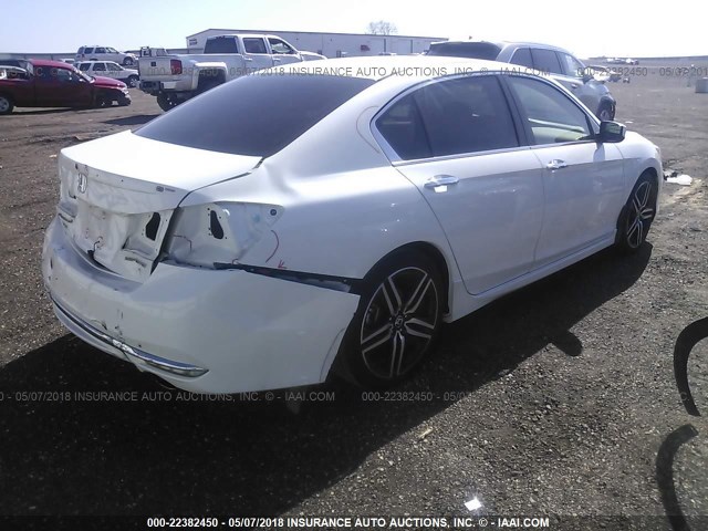 1HGCR2F68GA074816 - 2016 HONDA ACCORD SPORT WHITE photo 4