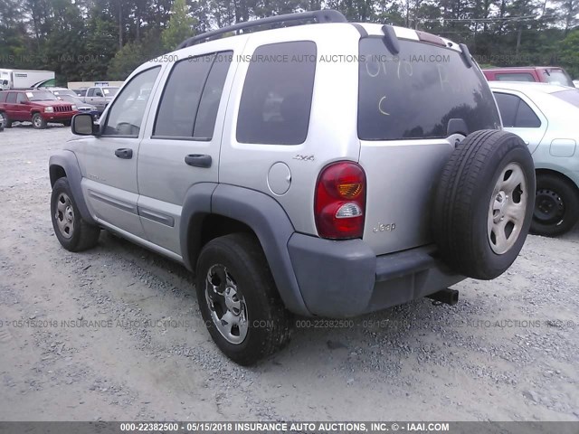 1J4GL48K22W120170 - 2002 JEEP LIBERTY SPORT SILVER photo 3