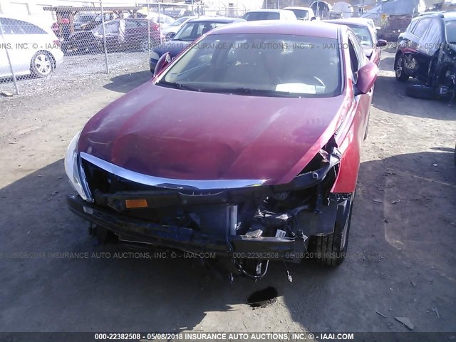 5NPEB4AC6DH625950 - 2013 HYUNDAI SONATA GLS RED photo 6