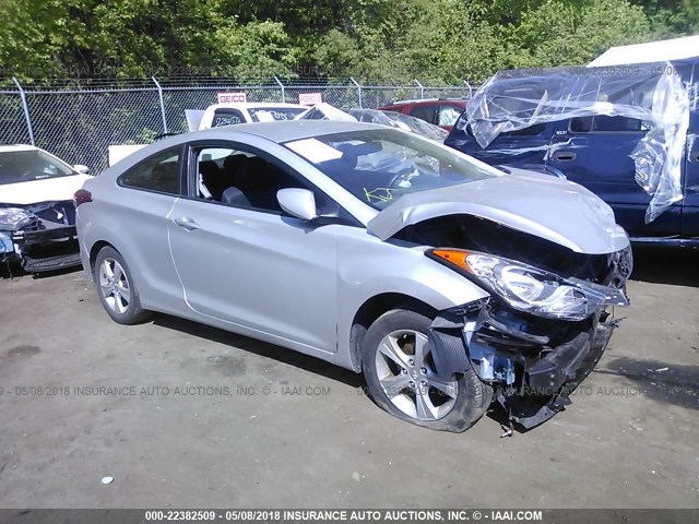 KMHDH6AE1DU005256 - 2013 HYUNDAI ELANTRA COUPE GS/SE SILVER photo 1