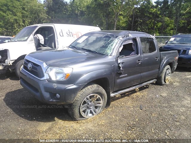 5TFLU4EN2FX136904 - 2015 TOYOTA TACOMA DOUBLE CAB/TRD PRO GRAY photo 2