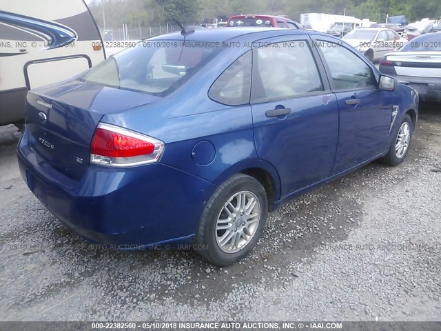 1FAHP35N98W278091 - 2008 FORD FOCUS SE/SEL/SES BLUE photo 4