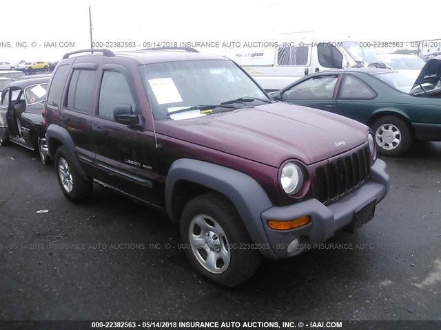 1J4GL48K43W708217 - 2003 JEEP LIBERTY SPORT/FREEDOM მუქწითელი ფოტო 1