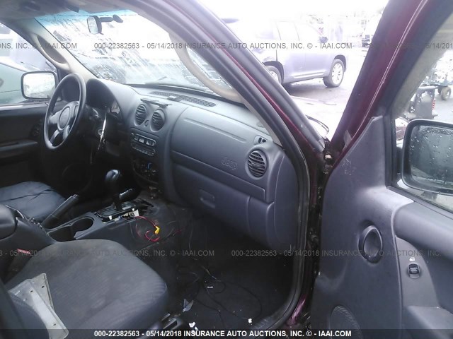 1J4GL48K43W708217 - 2003 JEEP LIBERTY SPORT/FREEDOM მუქწითელი ფოტო 5