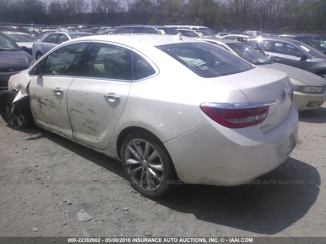 1G4PP5SK8D4139390 - 2013 BUICK VERANO WHITE photo 3