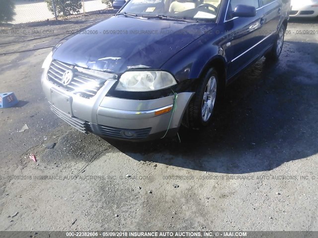 WVWWH63B43E022643 - 2003 VOLKSWAGEN PASSAT GLX 蓝色 照片 6