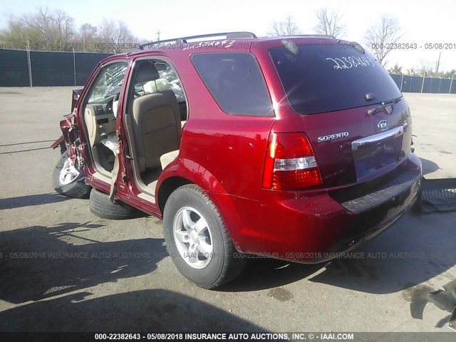 KNDJD735385792488 - 2008 KIA SORENTO EX/LX RED photo 3