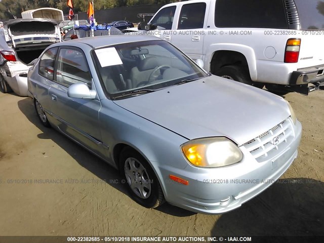 KMHCG35C53U255944 - 2003 HYUNDAI ACCENT GL Light Blue photo 1