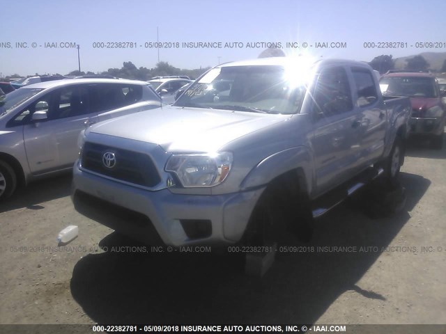 5TFJX4GN8FX049228 - 2015 TOYOTA TACOMA DOUBLE CAB PRERUNNER SILVER photo 2