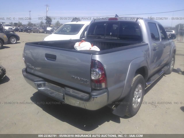 5TFJX4GN8FX049228 - 2015 TOYOTA TACOMA DOUBLE CAB PRERUNNER SILVER photo 4