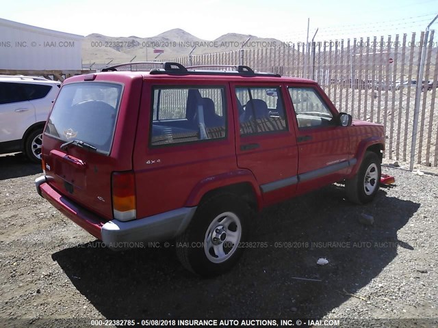 1J4FF68S3XL651112 - 1999 JEEP CHEROKEE SPORT/CLASSIC წითელი ფოტო 4