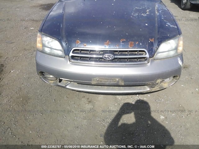 4S3BH665X17634660 - 2001 SUBARU LEGACY OUTBACK BLUE photo 6