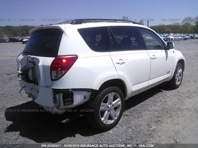 JTMBD32V375080222 - 2007 TOYOTA RAV4 SPORT WHITE photo 4