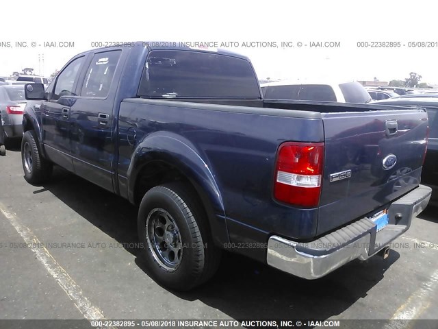 1FTPW12594KB79970 - 2004 FORD F150 SUPERCREW Dark Blue photo 3