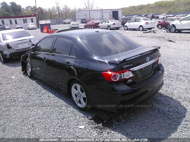 2T1BU4EE1DC016020 - 2013 TOYOTA COROLLA S/LE BLACK photo 3