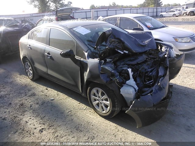 KNADN4A3XE6384194 - 2014 KIA RIO EX GRAY photo 1