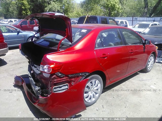 5YFBU4EE3DP099868 - 2013 TOYOTA COROLLA S/LE RED photo 4
