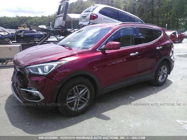 5XYZU3LB5HG411264 - 2017 HYUNDAI SANTA FE SPORT  BURGUNDY photo 2