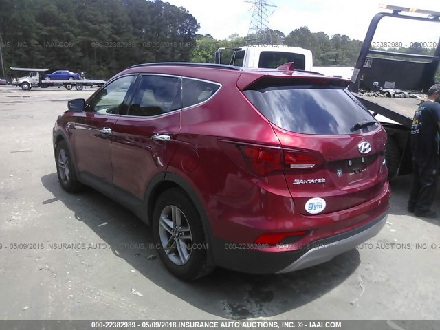 5XYZU3LB5HG411264 - 2017 HYUNDAI SANTA FE SPORT  BURGUNDY photo 3