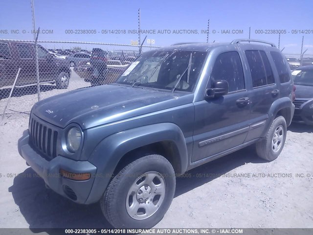 1J4GL48K72W201892 - 2002 JEEP LIBERTY SPORT BLUE photo 2