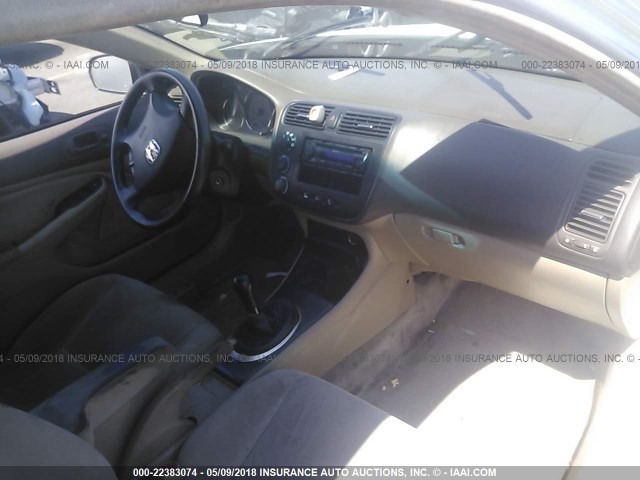1HGEM21515L024279 - 2005 HONDA CIVIC LX WHITE photo 5