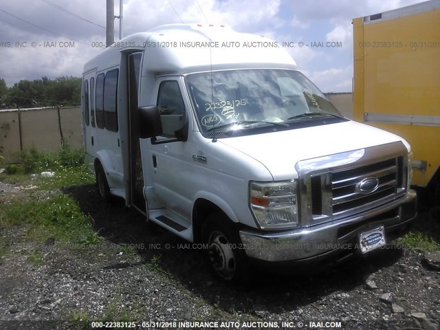 1FDWE35L58DB46345 - 2008 FORD ECONOLINE E350 SUPER DUTY CTWAY VAN WHITE photo 1