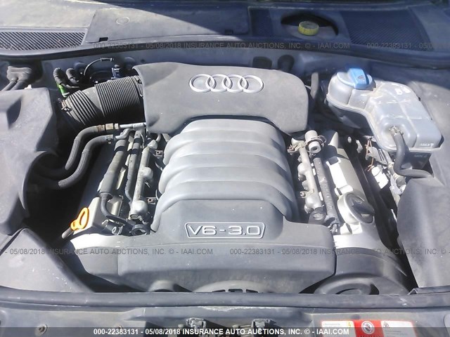 WAULT64B72N150063 - 2002 AUDI A6 3.0 QUATTRO SILVER photo 10