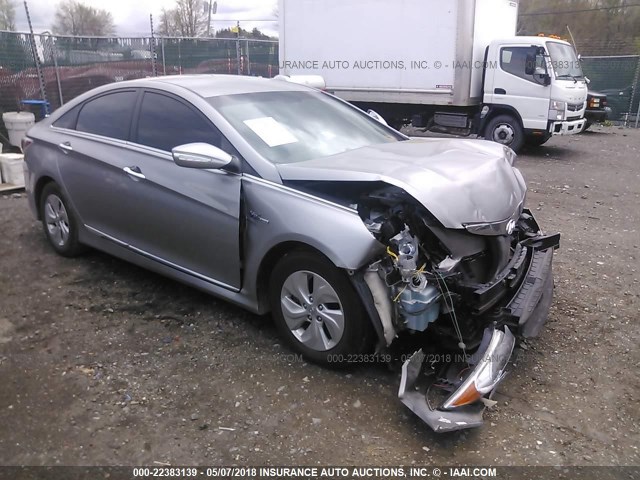 KMHEC4A47DA070306 - 2013 HYUNDAI SONATA HYBRID SILVER photo 1