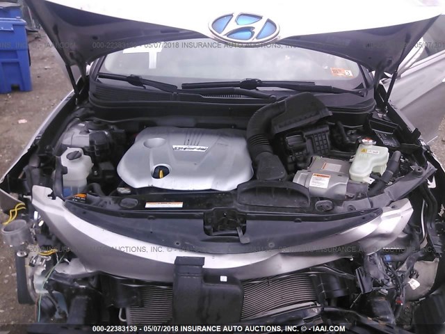 KMHEC4A47DA070306 - 2013 HYUNDAI SONATA HYBRID SILVER photo 10