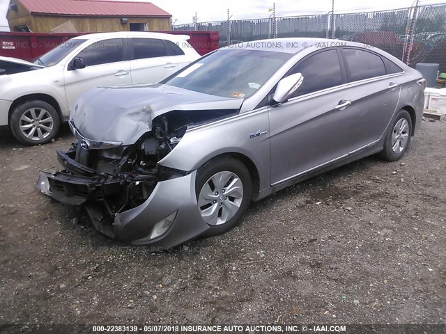 KMHEC4A47DA070306 - 2013 HYUNDAI SONATA HYBRID SILVER photo 2