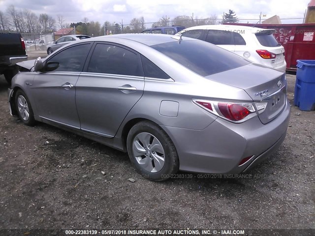 KMHEC4A47DA070306 - 2013 HYUNDAI SONATA HYBRID SILVER photo 3