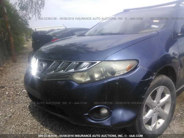 JN8AZ1MU7AW002277 - 2010 NISSAN MURANO S/SL/LE BLUE photo 6